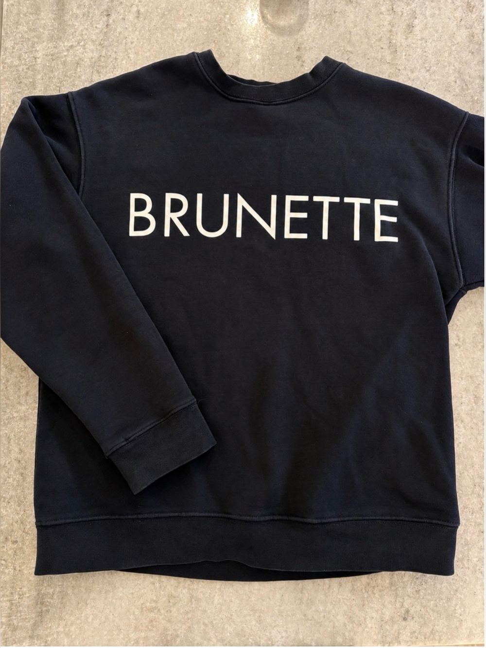 Brunette the Label “BRUNETTE” black women’s crew neck / sweatshirt white print